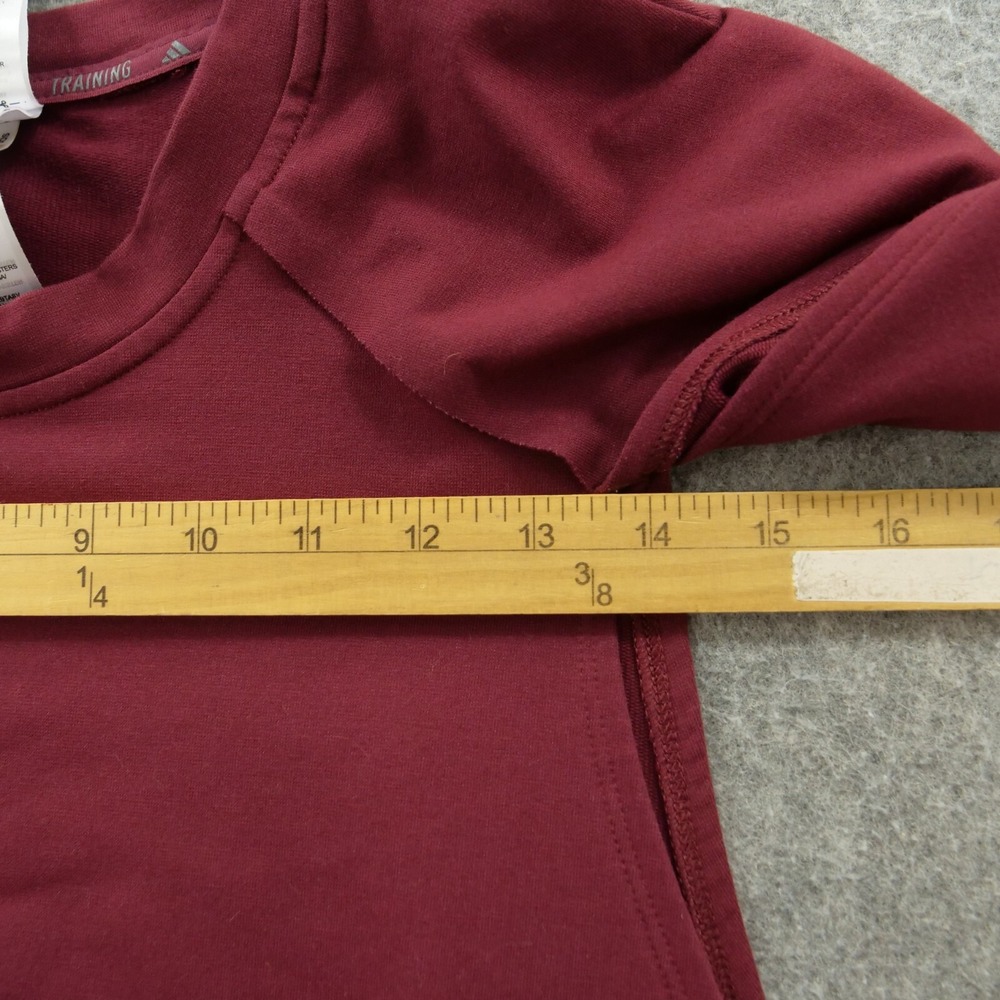 Adidas Sweatshirt Womens Large Red Performance Power Aero Ready Crop Cover Up - Picture 16 of 16